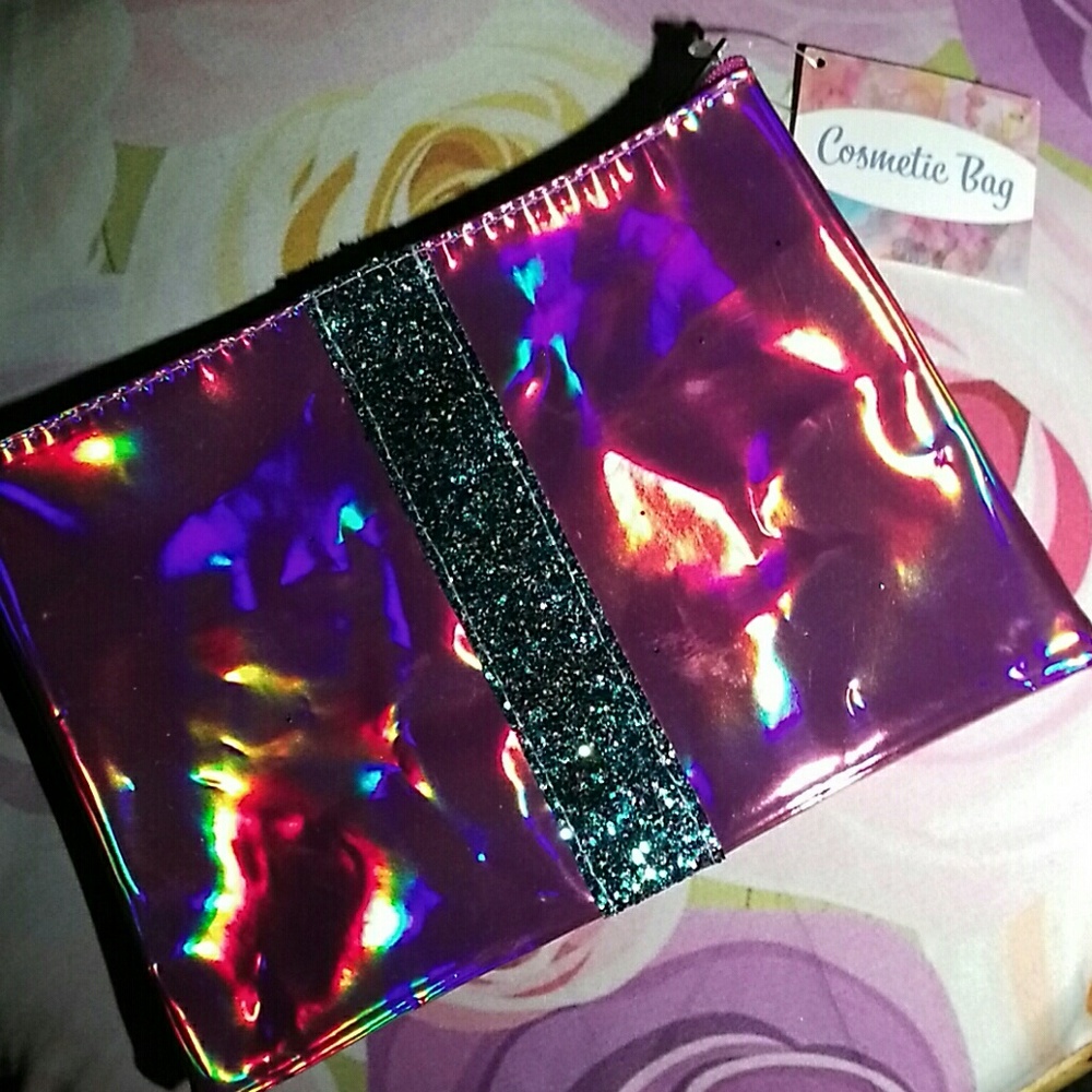 *NEW* IN STOCK* Pink holographic Cosmetic bags